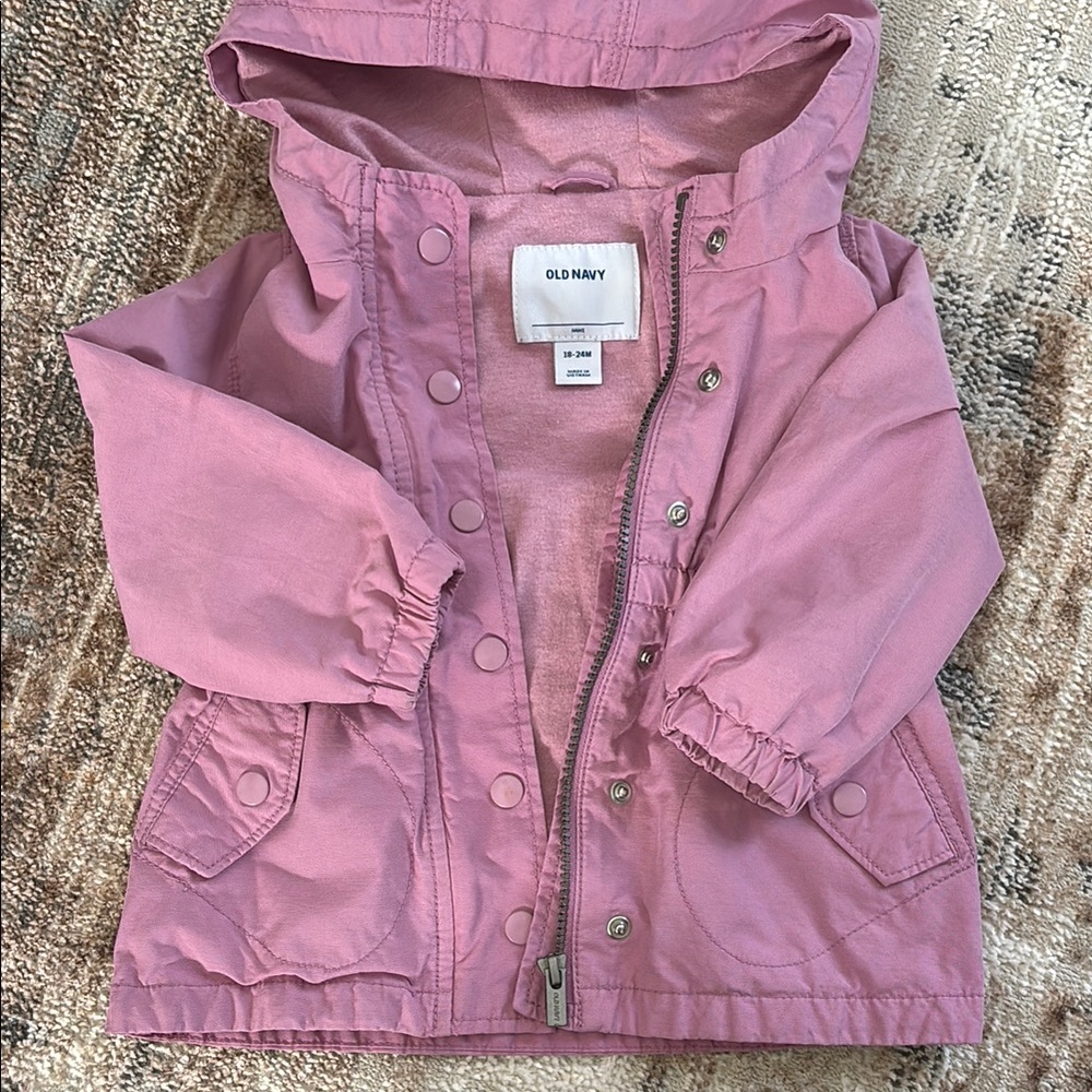 Old Navy Pink Hooded Kids Raincoat